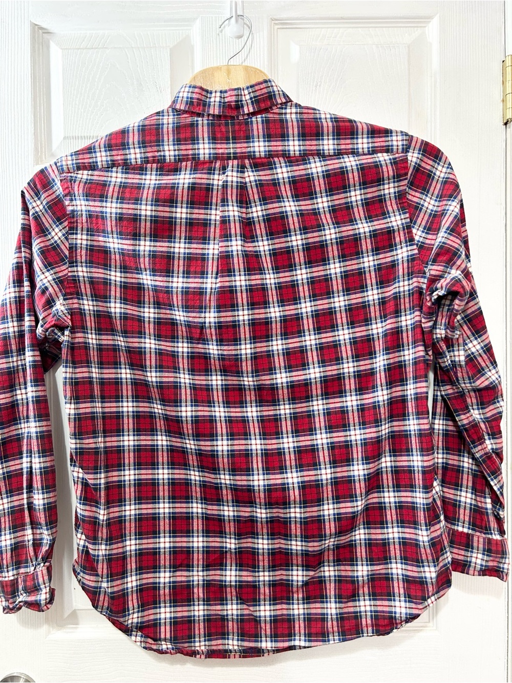 Ralph Lauren Men XL Red Blue Plaid Button Down Shirt 100% Cotton Classic Fit LS - Picture 2 of 6